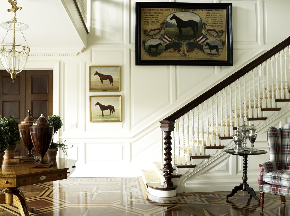 Inspiration for a victorian wooden staircase remodel in New York