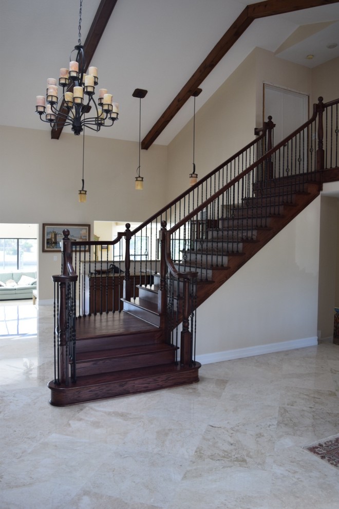This is an example of a traditional staircase in Orlando.