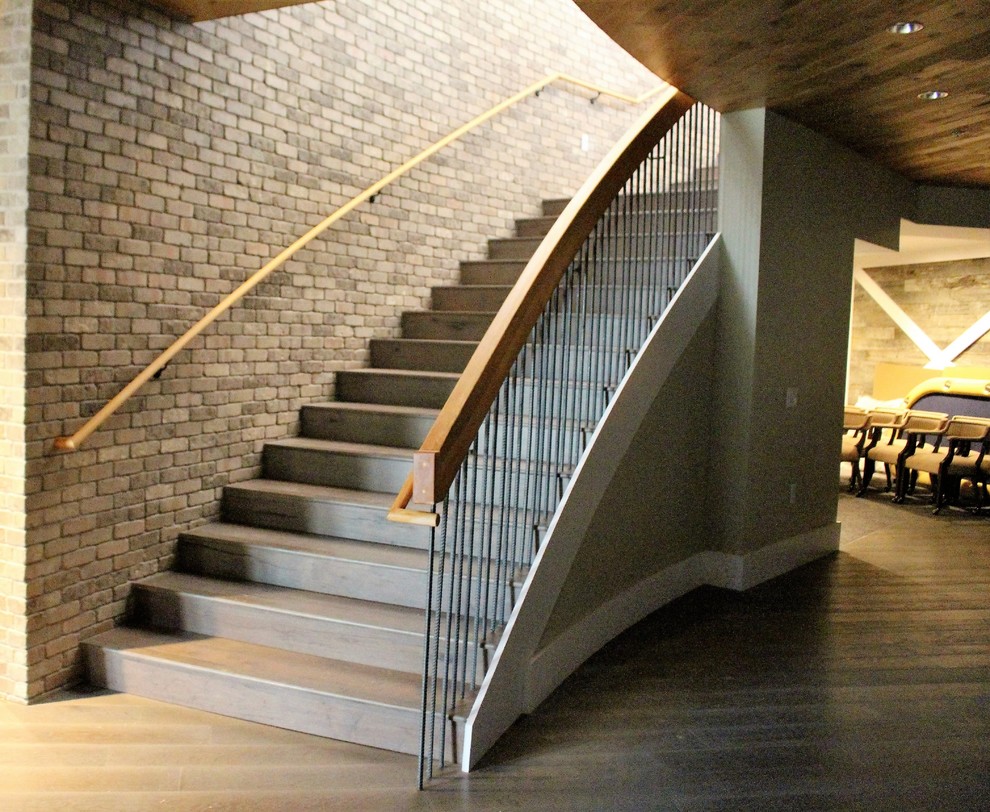 Example of a large urban curved staircase design in DC Metro
