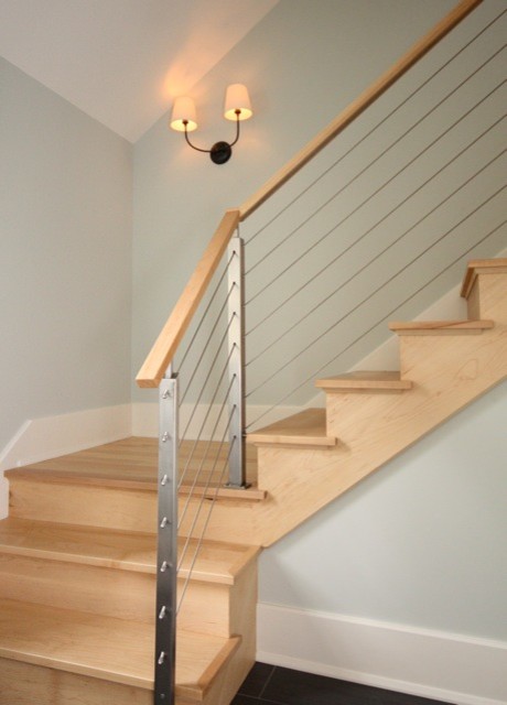 Inspiration for a contemporary staircase remodel in Chicago
