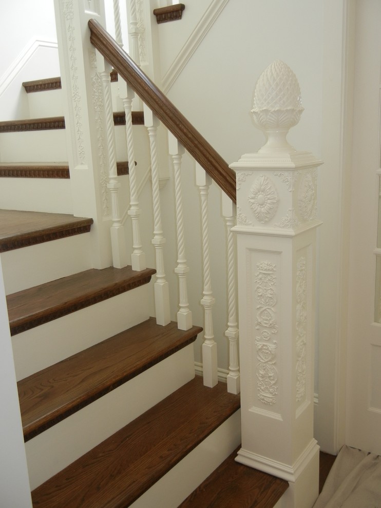 This is an example of a victorian staircase in Boston.