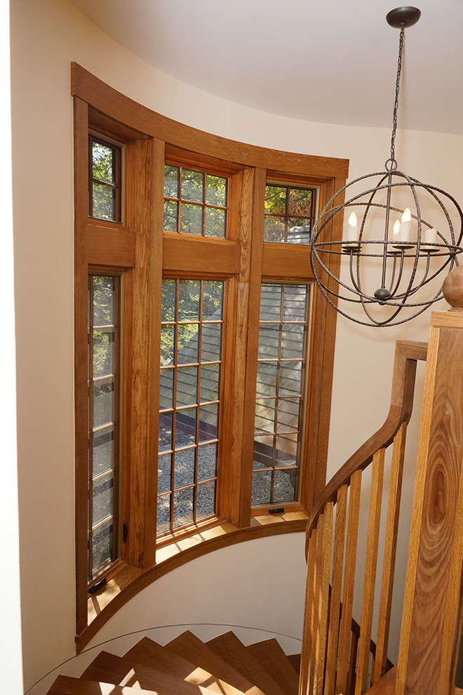 Example of a mountain style staircase design in Bridgeport