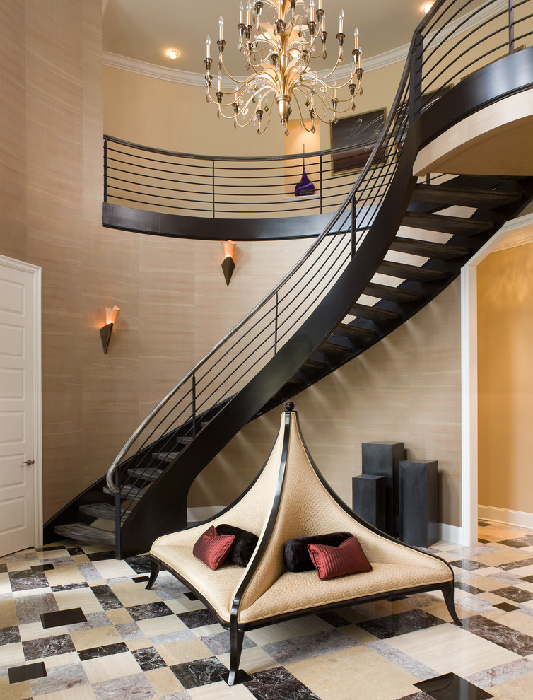 Photo of a contemporary staircase in Charlotte.