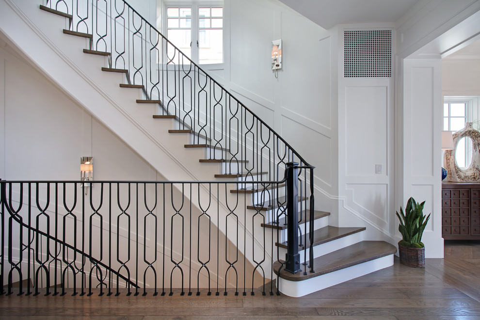 Corona Del Mar Transitional Staircase Orange County By Details A Design Firm Houzz