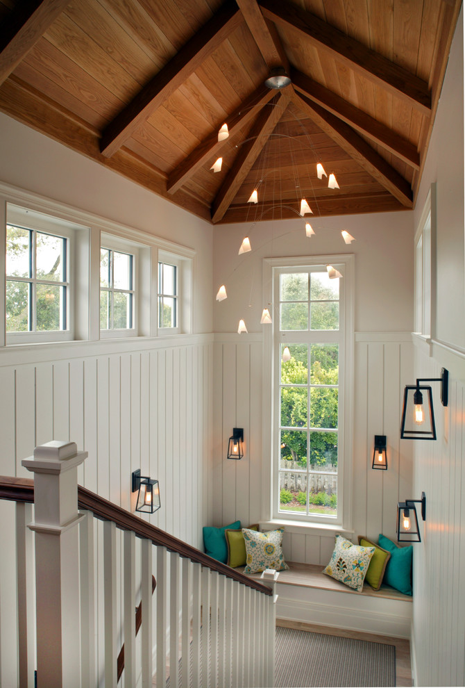 Inspiration for a beach style u-shaped staircase in Jacksonville.