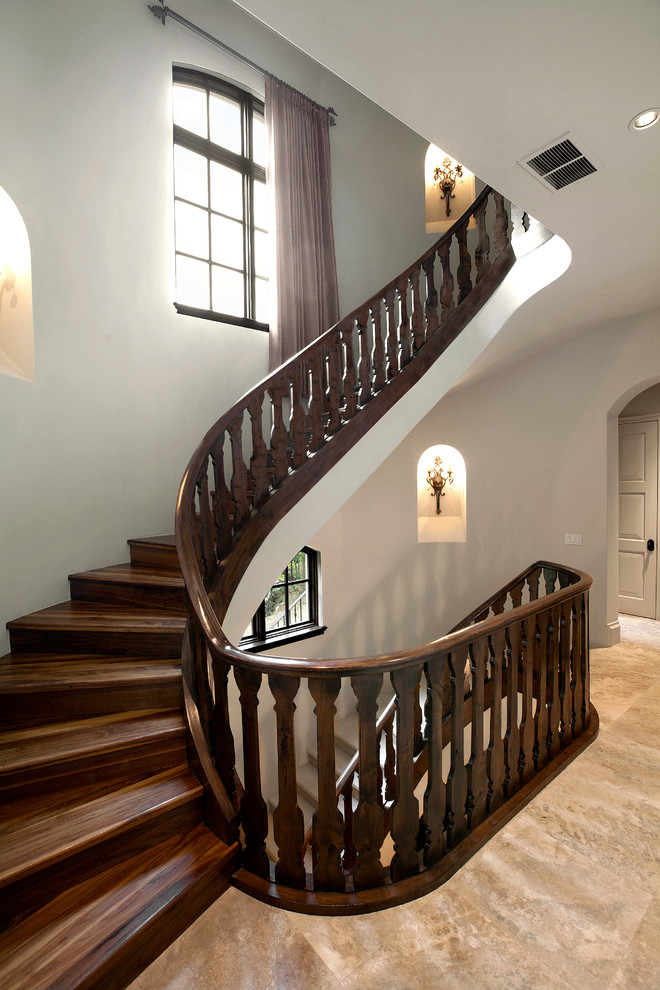 Traditional staircase in Dallas.
