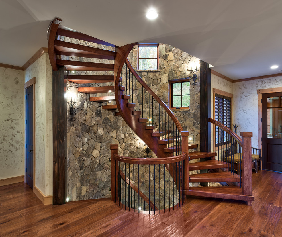 Inspiration for a rustic staircase in Other.