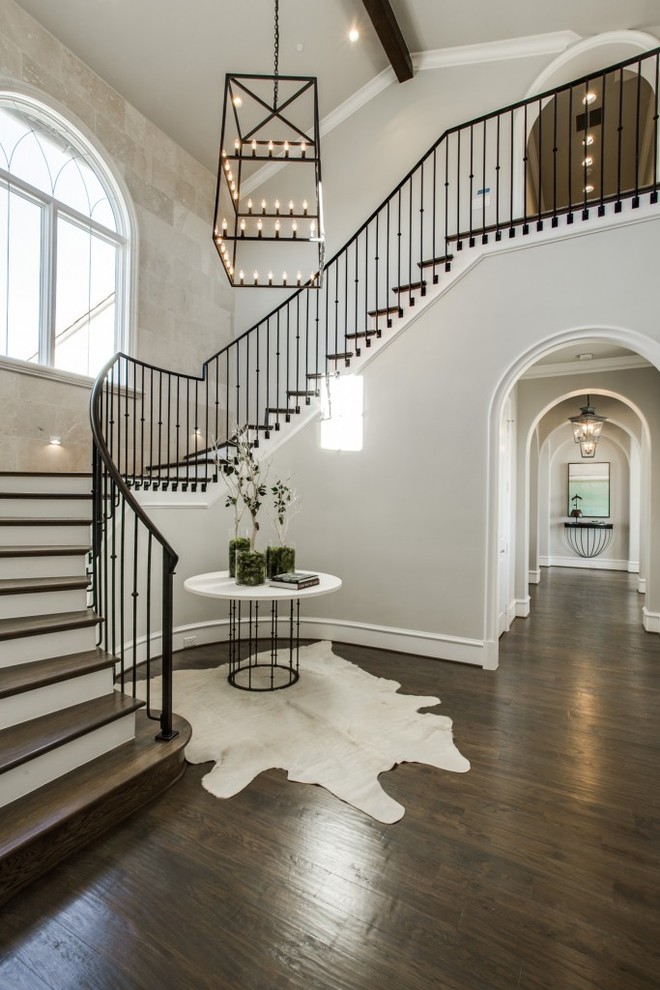 Staircase - transitional staircase idea in Dallas