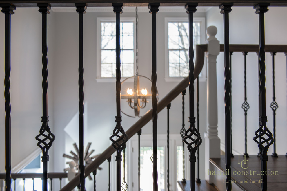 Inspiration for a transitional staircase remodel in St Louis