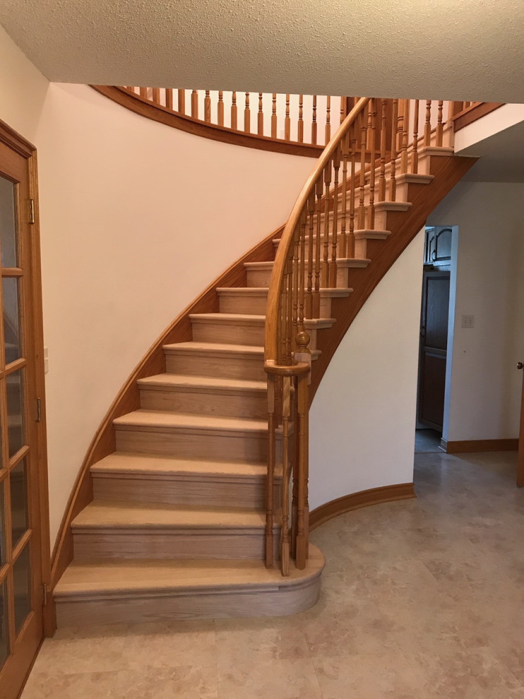 Curved Reclad Craftsman Staircase Toronto by TFP Stairs and