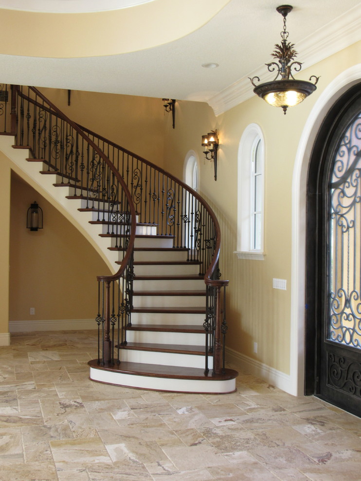 This is an example of a mediterranean wood staircase in Orlando.