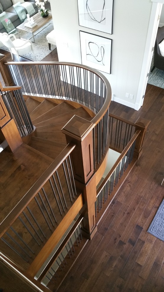 Curved Staircase Traditional Staircase Calgary by Spindle