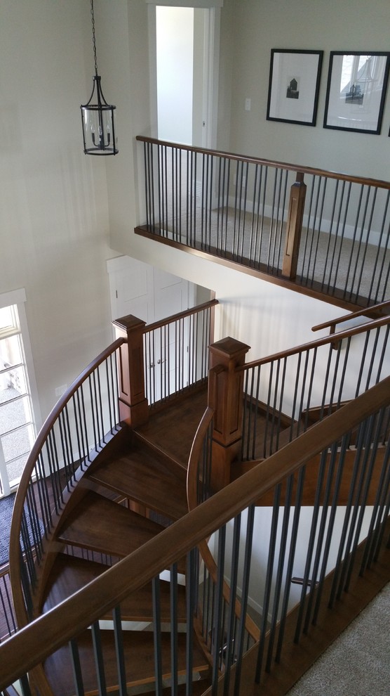 Curved Staircase Traditional Staircase Calgary by Spindle