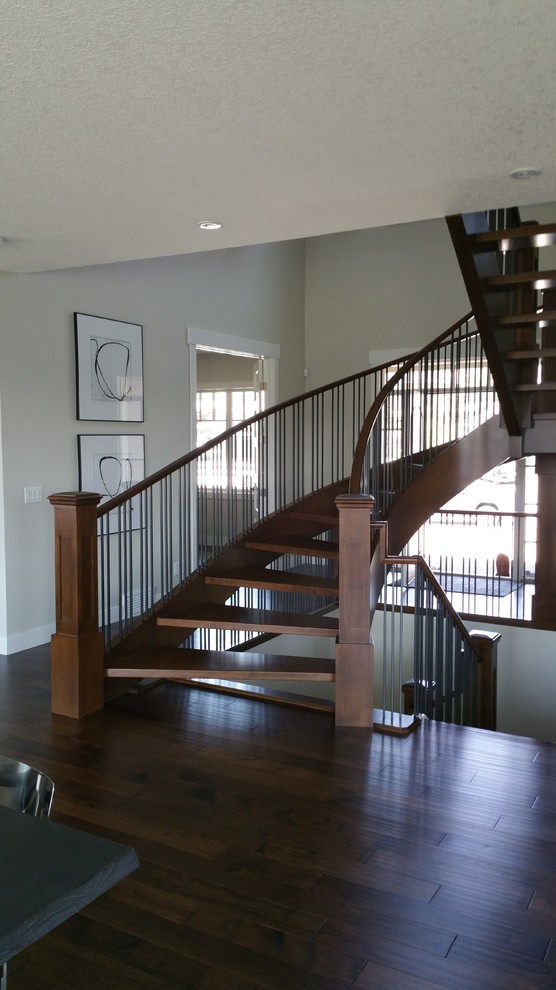 Curved Staircase Traditional Staircase Calgary by Spindle