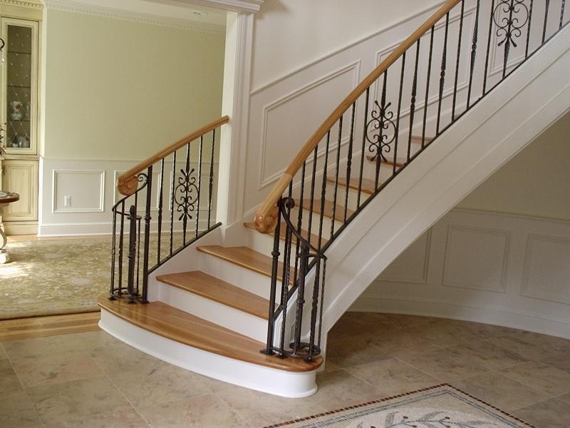 Curved Stairs With Metal Pickets Staircase London by Roes Stair Corp Houzz