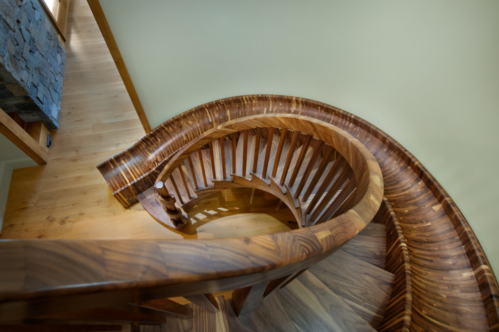 Curved Wood Slide Eclectic Staircase Sacramento by Top Tread