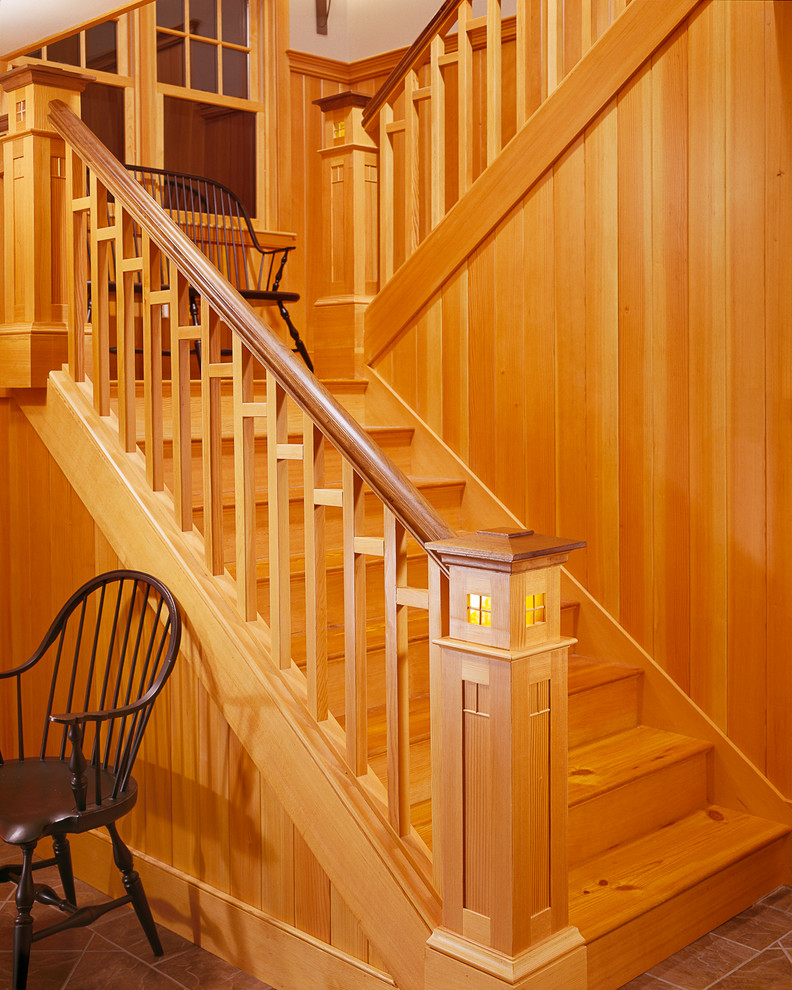 Design ideas for a traditional staircase in Portland Maine.