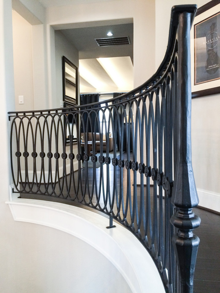 Custom Iron Staircase & Railing - Transitional - Staircase - Houston ...