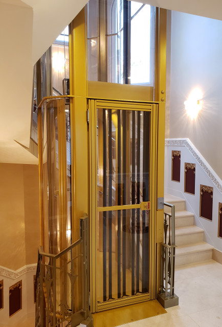 Custom Shaped Artisan Home Elevator - Mediterranean - Staircase ...