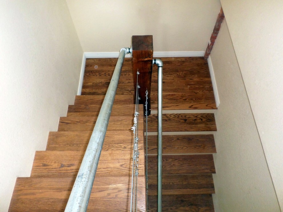 Custom Steel & Cable Railing Staircase - Industrial ...