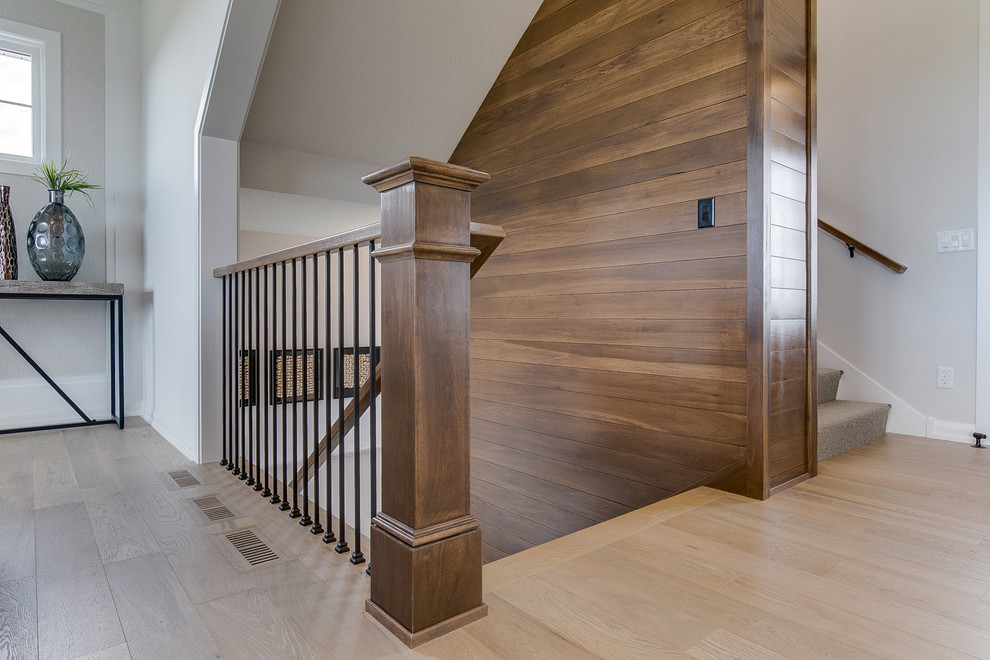 Inspiration for a transitional staircase remodel in Minneapolis