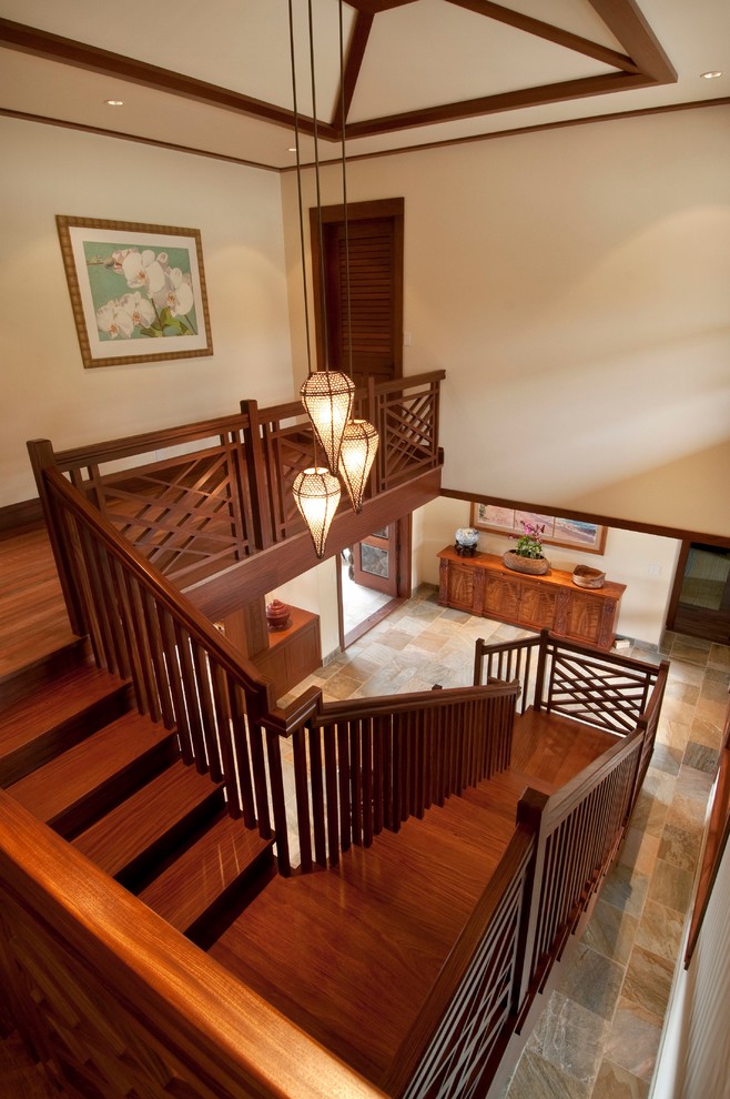 Design ideas for a world-inspired staircase in Hawaii.