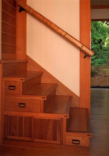 Источник вдохновения для домашнего уюта: лестница в восточном стиле с кладовкой или шкафом под ней
