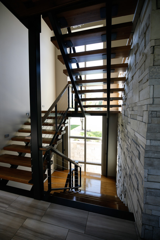 This is an example of a modern staircase in Omaha.