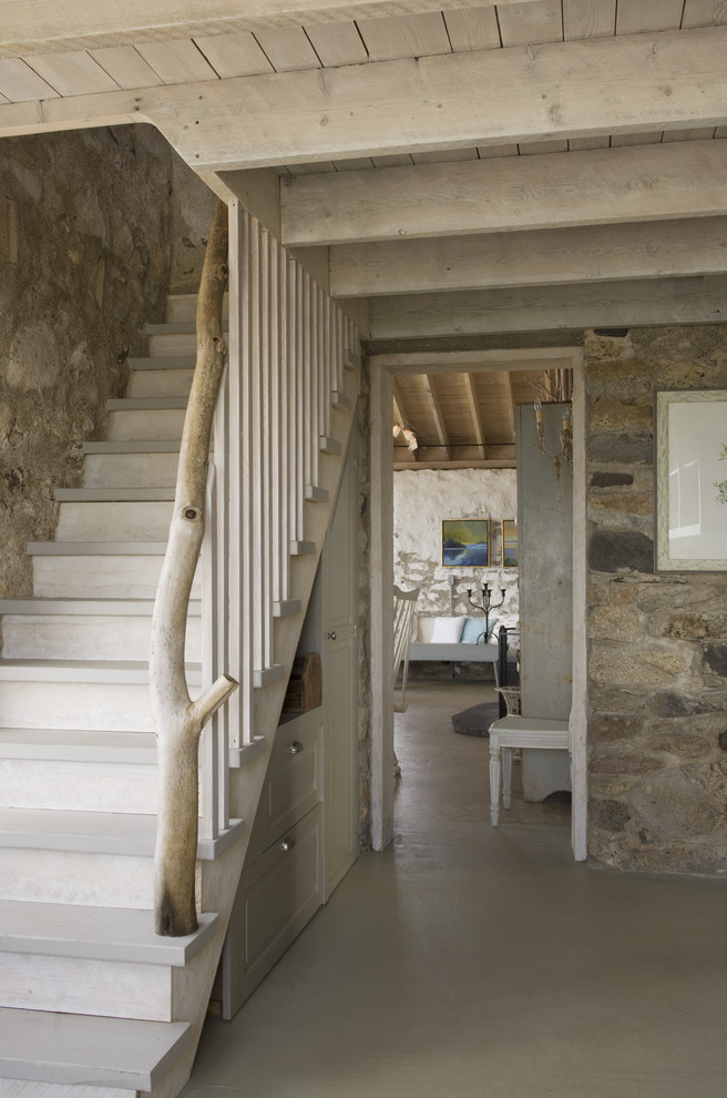Mountain style staircase photo in Portland Maine