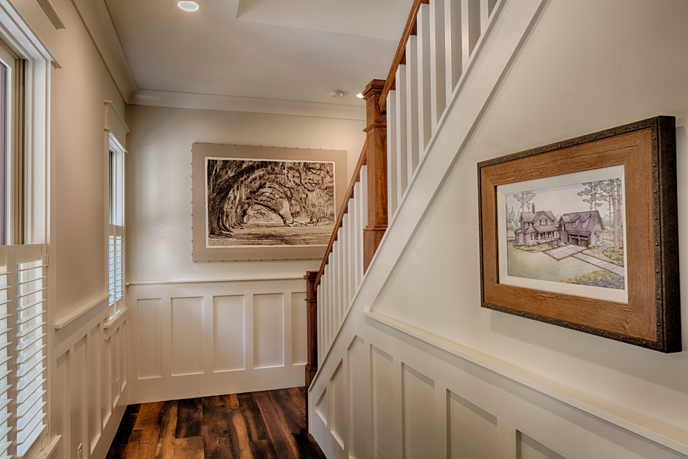 Photo of a medium sized rural straight staircase in Grand Rapids.