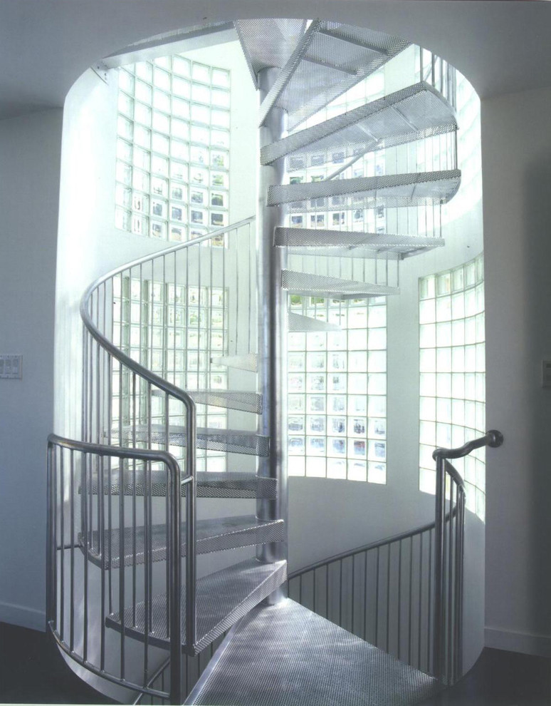 Photo of a contemporary spiral staircase in San Francisco.