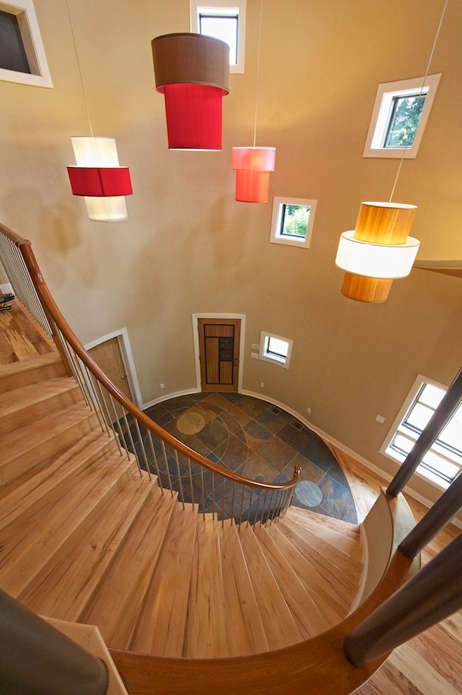 Example of a trendy staircase design in New Orleans