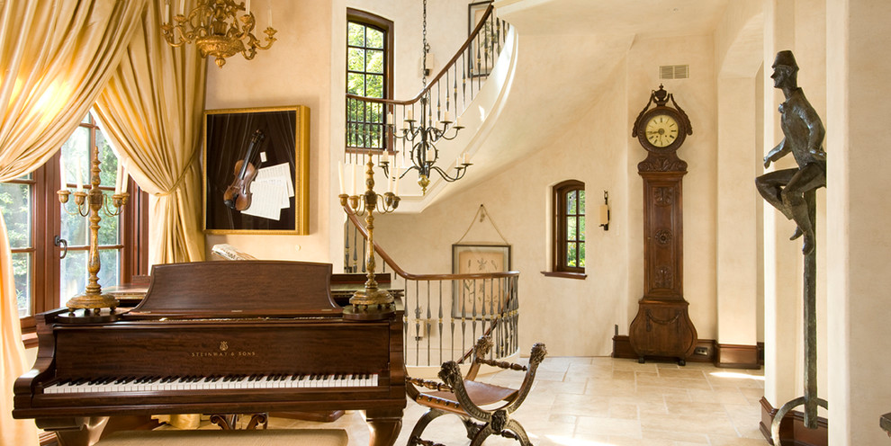 Cette image montre un escalier traditionnel avec palier.