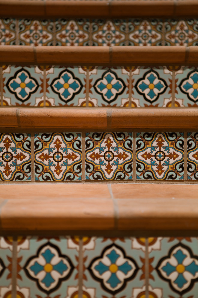 Inspiration for a mediterranean staircase remodel in Orange County