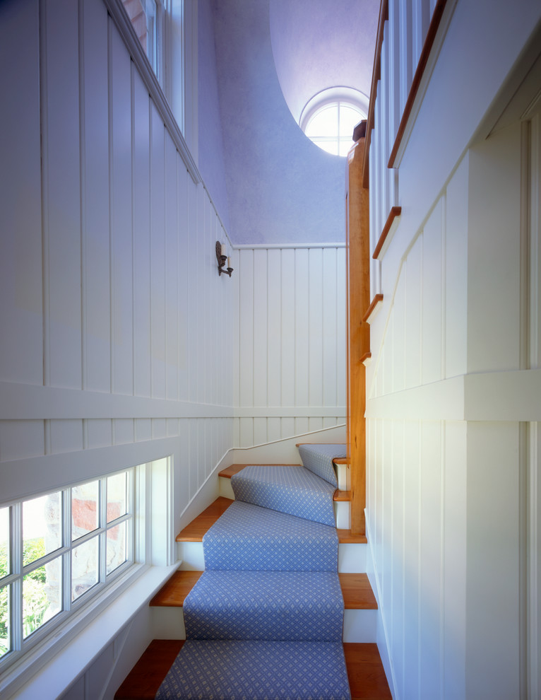 Inspiration for a coastal staircase remodel in Minneapolis