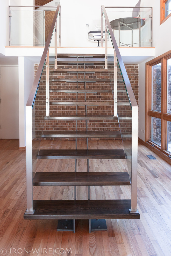 Inspiration for a contemporary staircase in Chicago.