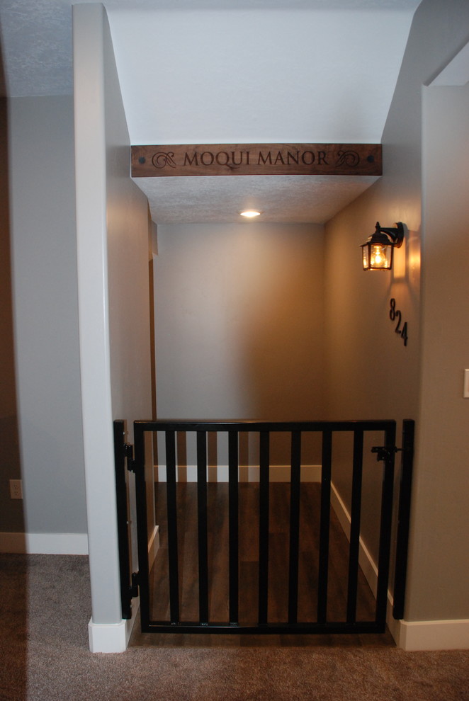 Inspiration for a mid-sized transitional staircase remodel in Salt Lake City