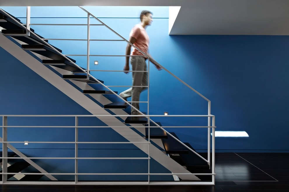 Inspiration for a contemporary staircase in DC Metro with open risers.