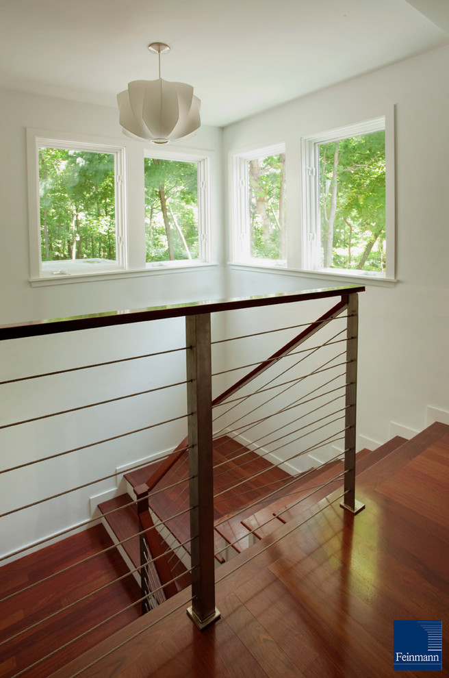 Inspiration for a modern staircase remodel in Boston