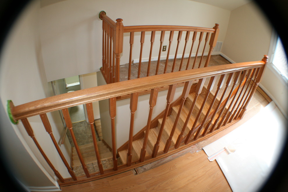 This is an example of a traditional staircase in Milwaukee.