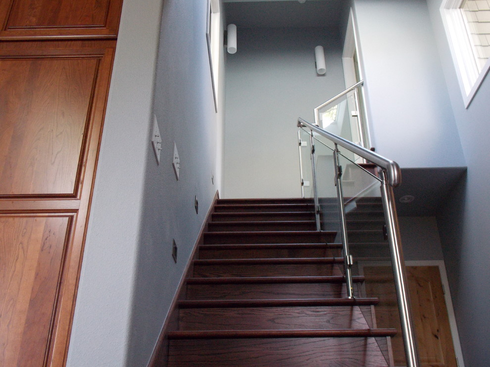 Glass Hand Railing Contemporary Staircase Denver by Denver