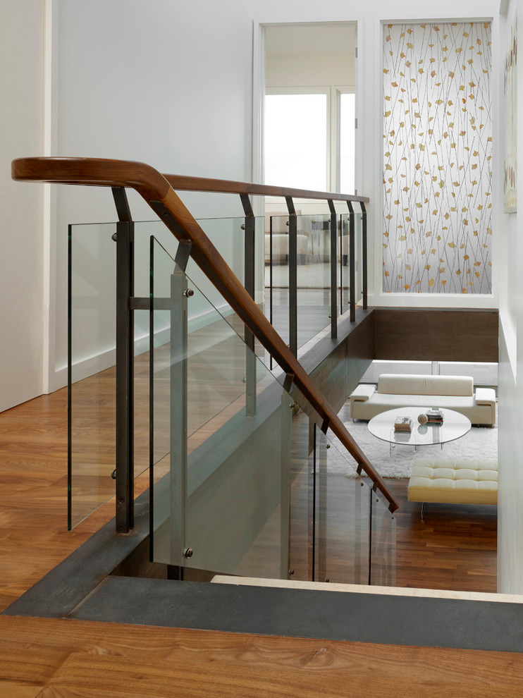 Glass Handrail in Staircase Modern Staircase Austin by Anchor