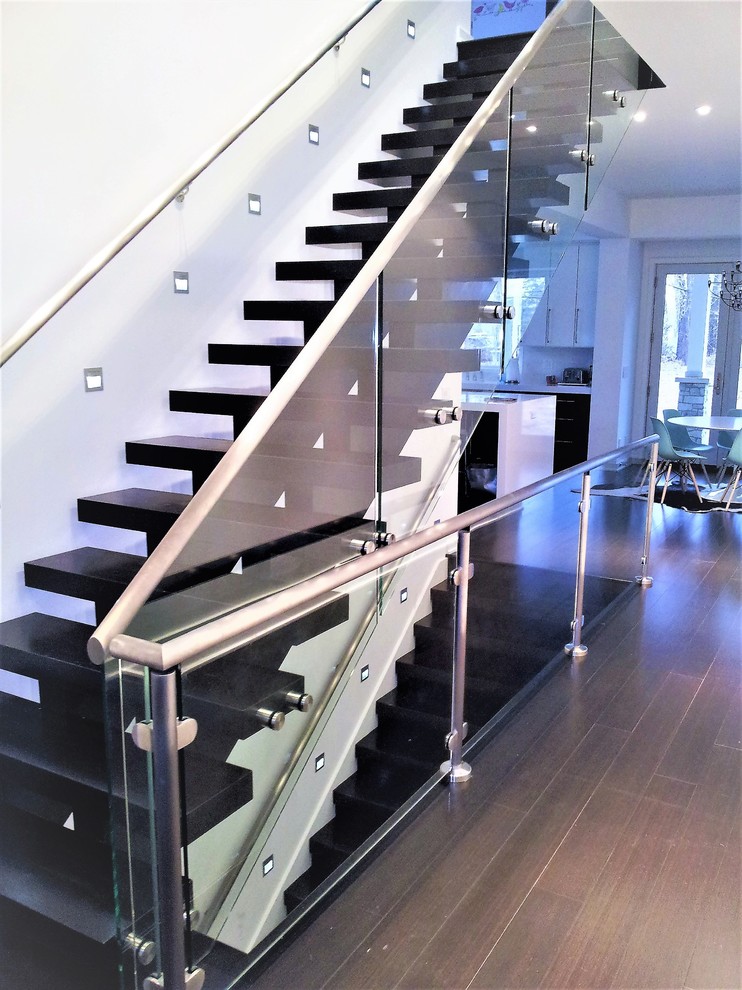 Glass Sided Staircase Modern Staircase Indianapolis by Dr