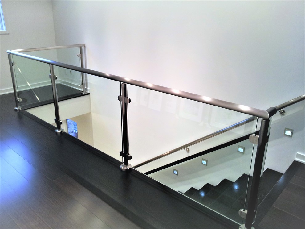 Glass Sided Staircase Modern Staircase Indianapolis by Dr