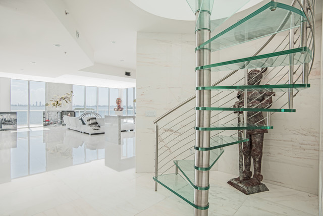 Picture of Glass Spiral Staircase - Penthouse in Miami Design District - Modern ...