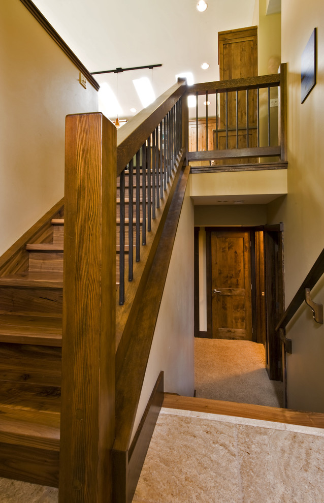 Inspiration for a contemporary staircase remodel in Calgary