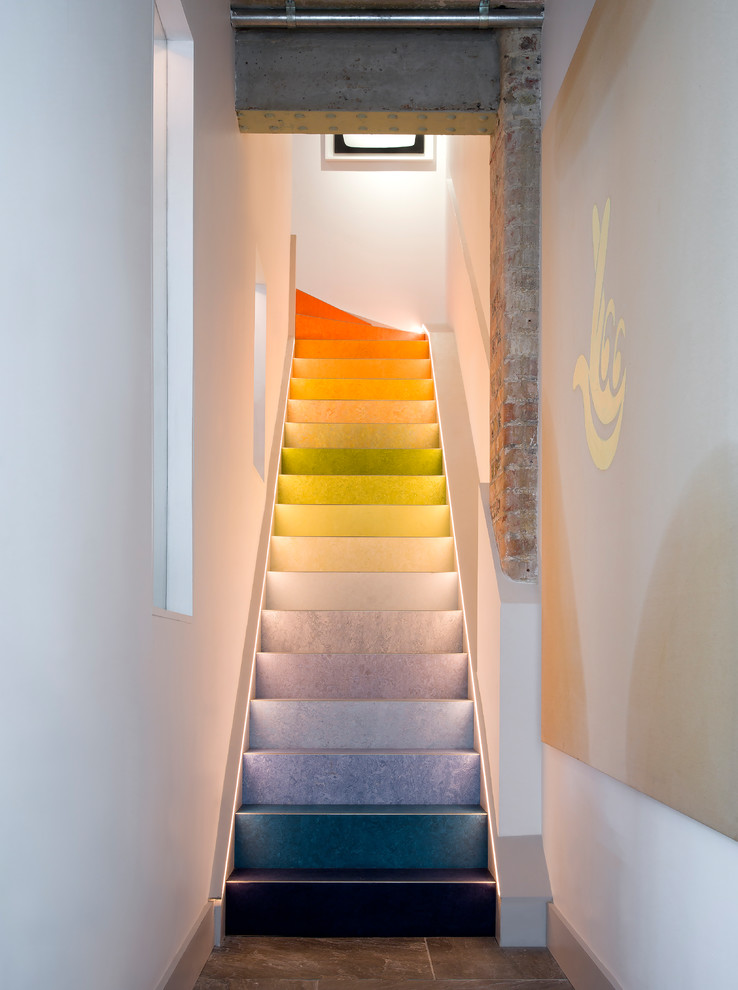 Staircase - mid-sized eclectic staircase idea in London