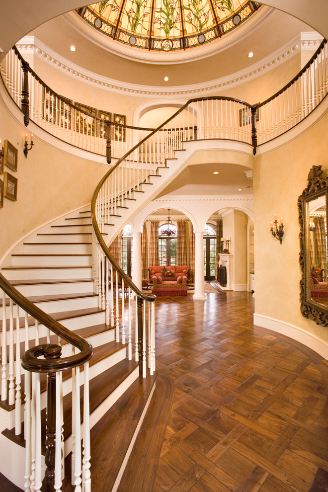 Large traditional staircase in Houston.