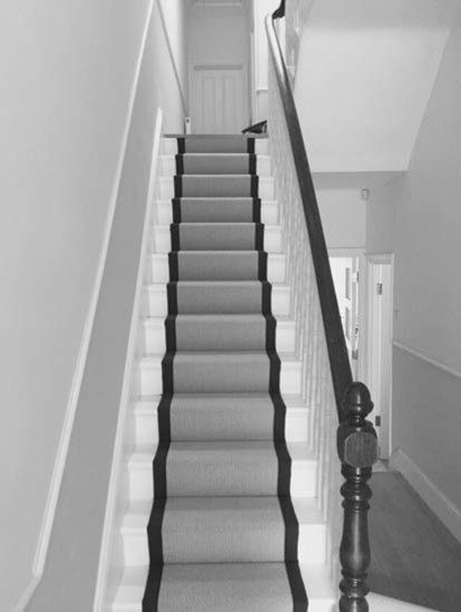 Grey Carpet with Black Border to Stairs - Transitional - Staircase - London  - by The Flooring Group Ltd | Houzz IE