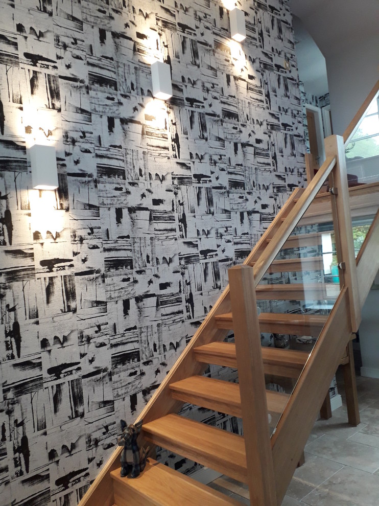 Example of a trendy staircase design in West Midlands